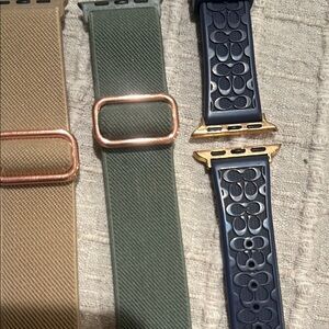 Apple Watch Series 6 Watch bands COACH navy blue- Green, Tan, and Black